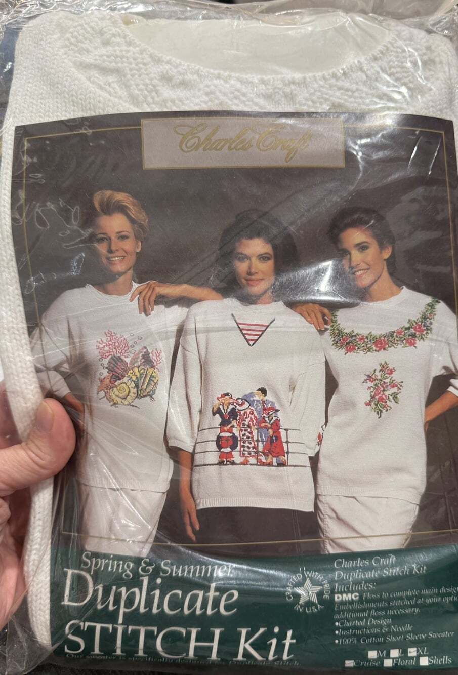 Vintage Charles Craft Duplicate Stitch Kit Size XL Never Opened Sealed